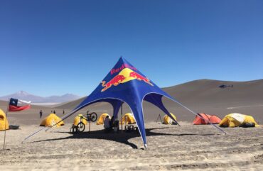 Max Stöckl, Sets WORLD RECORD, Fastest MTB, Downhill 167KPH, Red Bull tent